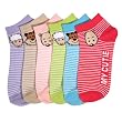 Lot of 3 Pairs Womens My Cutie Stripes Assorted Animals Ped Socks