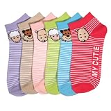 Lot of 3 Pairs Womens My Cutie Stripes Assorted Animals Ped Socks