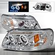 97 98 99 00 01 02 Ford F150, Expedition Halo Projector Headlights - Chrome (Pair)