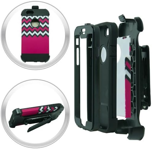 (Rainbow Chevron) Apple iPhone 6s THETUNZ (TM) 4 in 1 Super Armor Spectra Shield Hybrid Combo Phone Case Cover w/ Built in Screen Protector &amp; kickstand