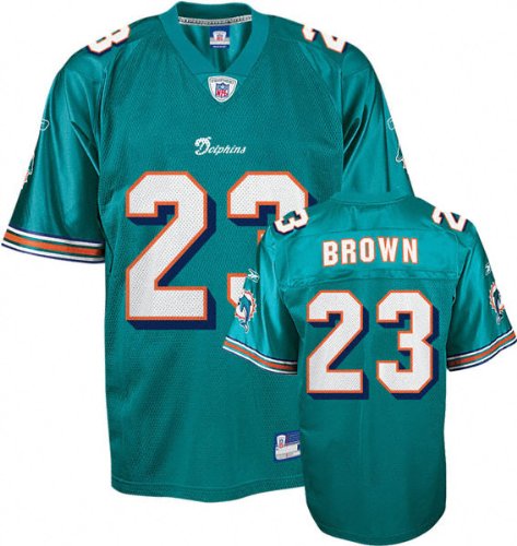 Ronnie Brown Jersey: Reebok Aqua Replica #23 Miami Dolphins Jersey - X-Large
