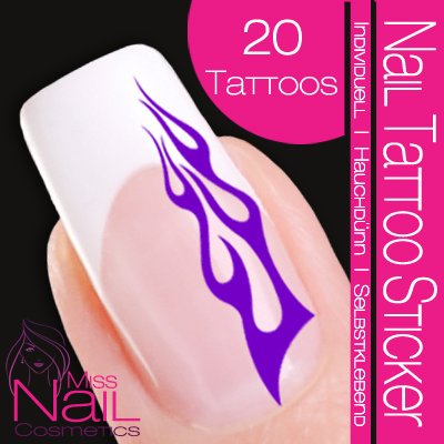 Nail Tattoo Sticker Flammen - lila Preisvergleich