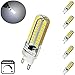 Bonlux 5-Pack 5 Watts Silicone Coated Dimmable G9 LED Light Bulb 360 Degree G9 Light Bulb 40w Equivalent 72pcs Epistar SMD 2835 LED G9 Daylight 6000k