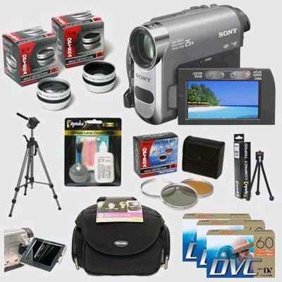 Sony DCR-HC48 Mini DV Camcorder + Lenses + Filters + Pro Accessory Kit