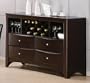 Server with Wine Rack Rich Cappuccino Finish