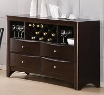 Furniture online: Server with Wine Rack Rich Cappuccino Finish