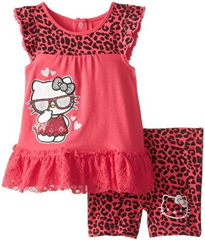 Hello Kitty Baby Girls' Fashionable 2 Piece Bike Set, Deep Fuchsia, 24 Months