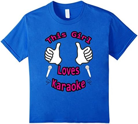 This Girl Loves Karaoke T Shirt with Microphone - Kids 12 - Royal Blue