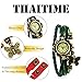 ThaiTime Strap Weaved Beads Wholesale 6pcs Womens Girls Butterfly Leather Strap Bracelet Wrist Watches