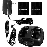 Midland Dual Desktop Charger with 2 Rechargeable Battery Packs and Vehicle Adaptor (Model AVP3)