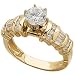 14K Yellow Gold Tower of Love Diamond Engagement Ring (Center stone is not included)
