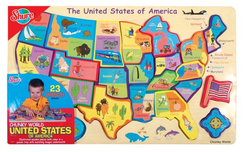 Shure – Chunky World  United States Map Puzzle Picture