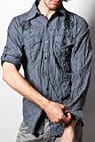 Monarchy - Men's Woven Button Up (Blue Pinstripe)