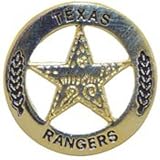 Texas Rangers Badge Pin Gold Plated 1"