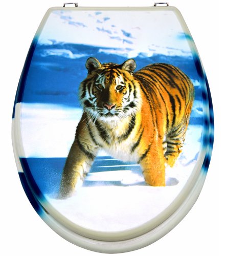  Eighten TX22832 3D Toilettendeckel WC Deckel WC-Sitz: TIGER im SCHNEE