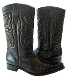 $785 Mezlan Jesse Alligator Brown Cowboy Boots Shoes