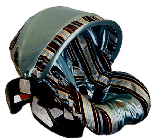 Baby Bella Maya Infant Car Seat Cover in Beary Blue Stripe