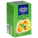 London Fruit & Herb, Green Tea & Orange, Tea Bags, 20-Count Boxes (Pack of 12)