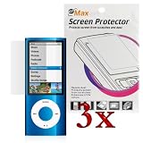 GTMax Durable Clear Reusable LCD Screen Protector - 3 Packs For Apple iPod nano 16GB 8GB 5th 5G Generation NEWEST MODEL