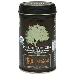 Rishi Tea Organic Pu-erh Tuo Cha Loose Tea, 5-Ounce Tin (Pack of 2)