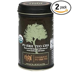 Rishi Tea Organic Pu-erh Tuo Cha Loose Tea, 5-Ounce Tin (Pack of 2)