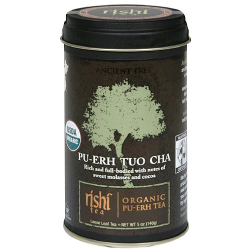 Rishi Tea Organic Pu-erh Tuo Cha Loose Tea, 5-Ounce Tin (Pack of 2)