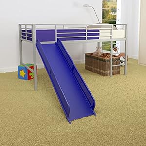 Dorel Home Dorel Home Junior Fantasy Loft with Slide -, Silver, Metal, Twin Loft Bed