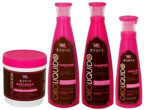 Michelle Marie Liquid Gold Moroccan Argan Oil Intensive Hair Repair Set