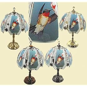 Red Throated Hummingbird Touch Lamp ET-HC3 Select Base Finish: Polished Brass by Custom Phones - Fun Home Products