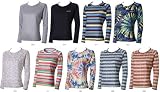 (コロンビア) Columbia UNDERWEAR（アンダーウェア） Women's ABELLA CREW（ウィメンズ アベラクルー） レディース（女性用） L 101(White Multi Border)