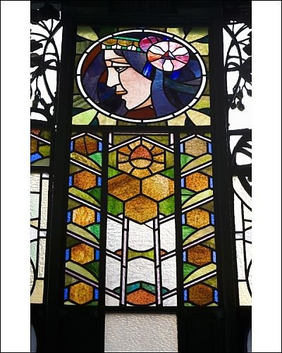 Photographic Prints of Stained glass window, Municipal House, theatre, Art Nouveau, Old Town, Prague, from Robert Harding