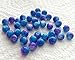BSI - 50pcs Mix Artistic Designs Lampwork Glass Round Beads 8mm ~ Loose Beads~ (Blue & Pink Stain)