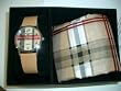 Plaid watch & scarf set