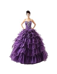 Sweetheart Organza/Satin  Sequined Lace-Up Quinceanera Dress  With Rhinestones