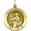 14K Yellow Gold St. Mathew Medal - 22.00mm