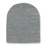 Solid Winter Short Beanies (Comes In Many Different Colors), Heather Grey