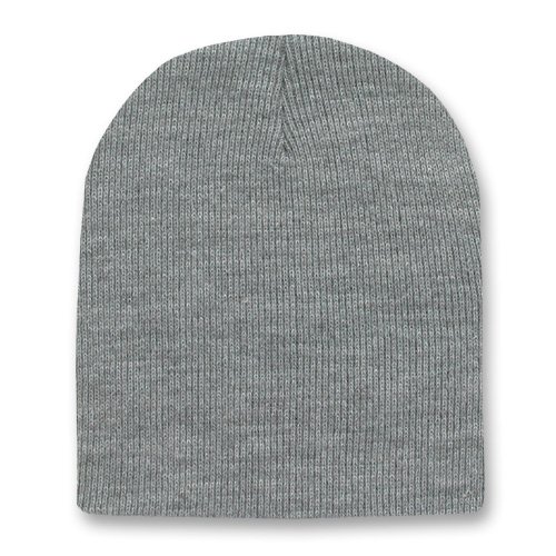 Solid Winter Short Beanies (Comes In Many Different Colors), Heather Grey