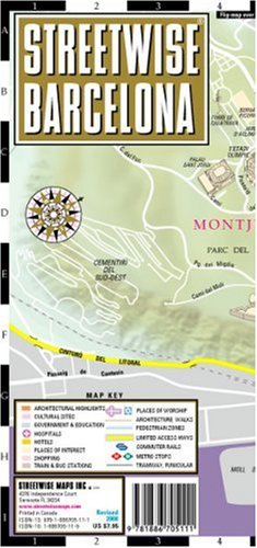 City Travel Guides Discounted  Books : Streetwise Barcelona Map - Laminated City Street Map of Barcelona, Spain - with integrated metro map including lines and stations