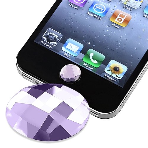 eForCity 2-pack Home Button Stickers Compatible with Apple® iPhone® / iPad® / iPod touch® - Amber Diamond/Purple Diamond Version 2