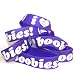 Keep A Breast 1 Inch I Love Boobies Bracelet Grape/White