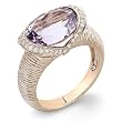 14K Rose Gold Pink Amethyst and Diamond Ring