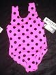 Girls 1 PC Hot Pink/Black Dots