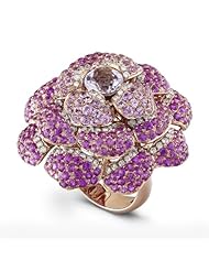 Blooming Rose Pink Sapphire Diamond Ring