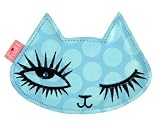 Kitten Dicut Coin Purse (Blue Polka Dot)
