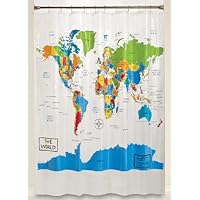 Home World Map Shower Curtain