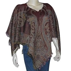 Girls Poncho Wool Dress in Jacquard Design 40 " x 40 " (pnch286)