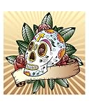 Day Of The Dead Festival Skull Tattoo Illustration Giclee Poster Print by Christopher King, 16x20 519ZXf cEtL. SL160 Day Of The Dead Festival Skull Tattoo Illustration Giclee Poster Print by Christopher King, 16x20