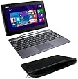 Asus Transformer Book 10.1-inch 32GB Detachable 2-in-1 Touch Laptop/Tablet T100TA With Neoprene Protective Sleeve and Keyboard Dock Bundle - Grey (Certified Refurbished)