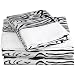 Regal Collection 300 Thread-Count Zebra Print Full Sheet Set,  Black/White