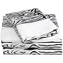 Regal Collection 300 Thread-Count Zebra Print Twin Sheet Set, Black/White